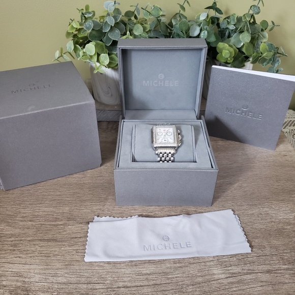 Authentic MICHELE Diamond Deco Watch - Picture 2 of 7